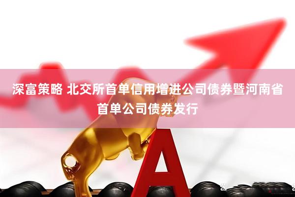 深富策略 北交所首单信用增进公司债券暨河南省首单公司债券发行